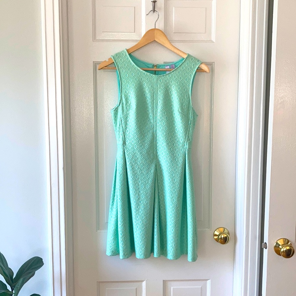 Francesca’s mint green embroidered mini dress